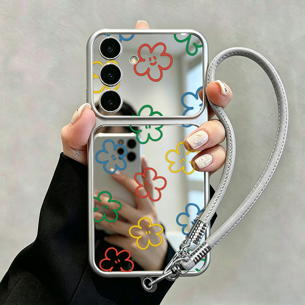 Phone Cases Galaxy A16 5G - Casing Ponsel Motif Bunga Cermin Rias