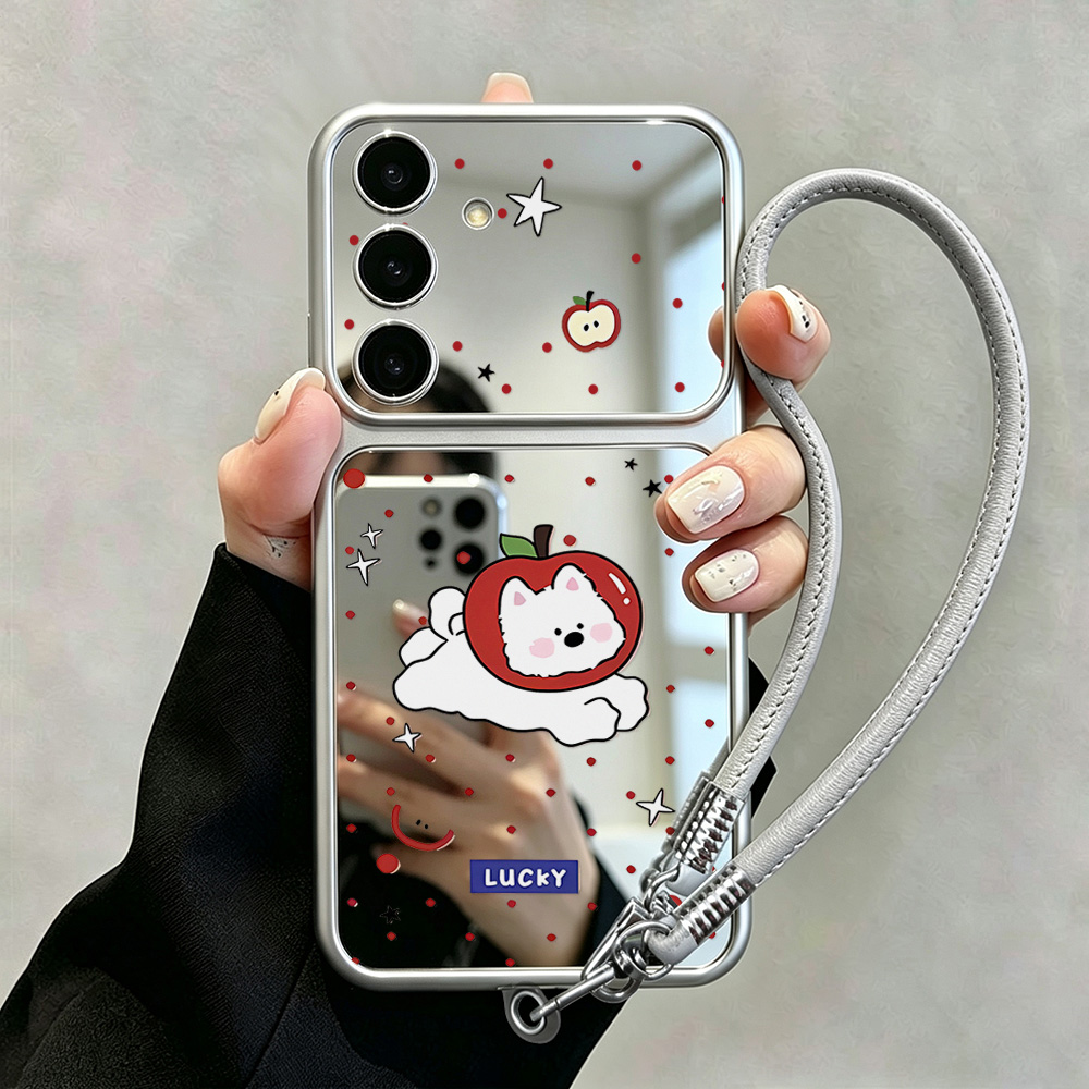 Phone Cases Galaxy A16 5G - Casing Ponsel Anjing Lucu dengan Cermin