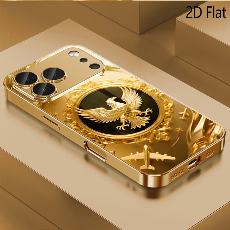 Phone Cases H&M - Desain kaca tempered bermotif sayap emas